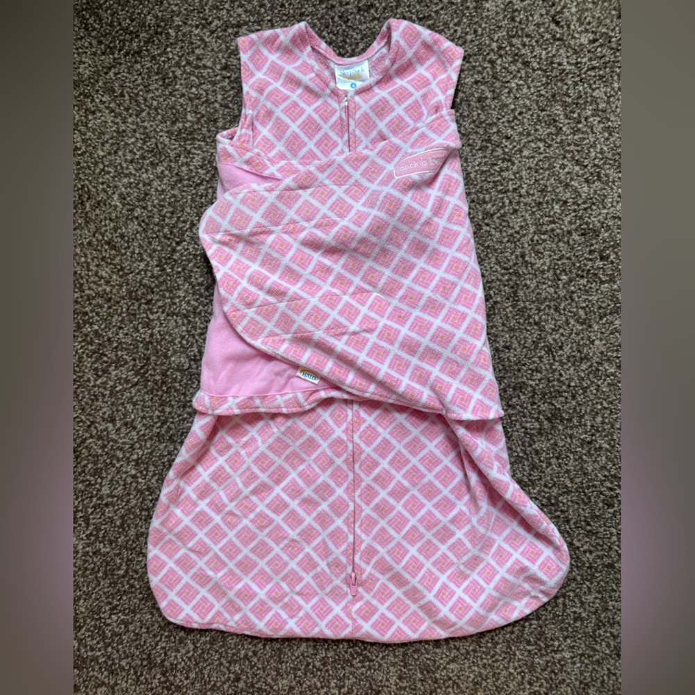Halo sleep sack swaddle small pink fleece 3 - 6 months 13 to 18 lbs